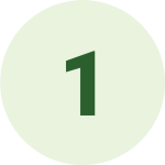 Green number one in a lighter green circle.