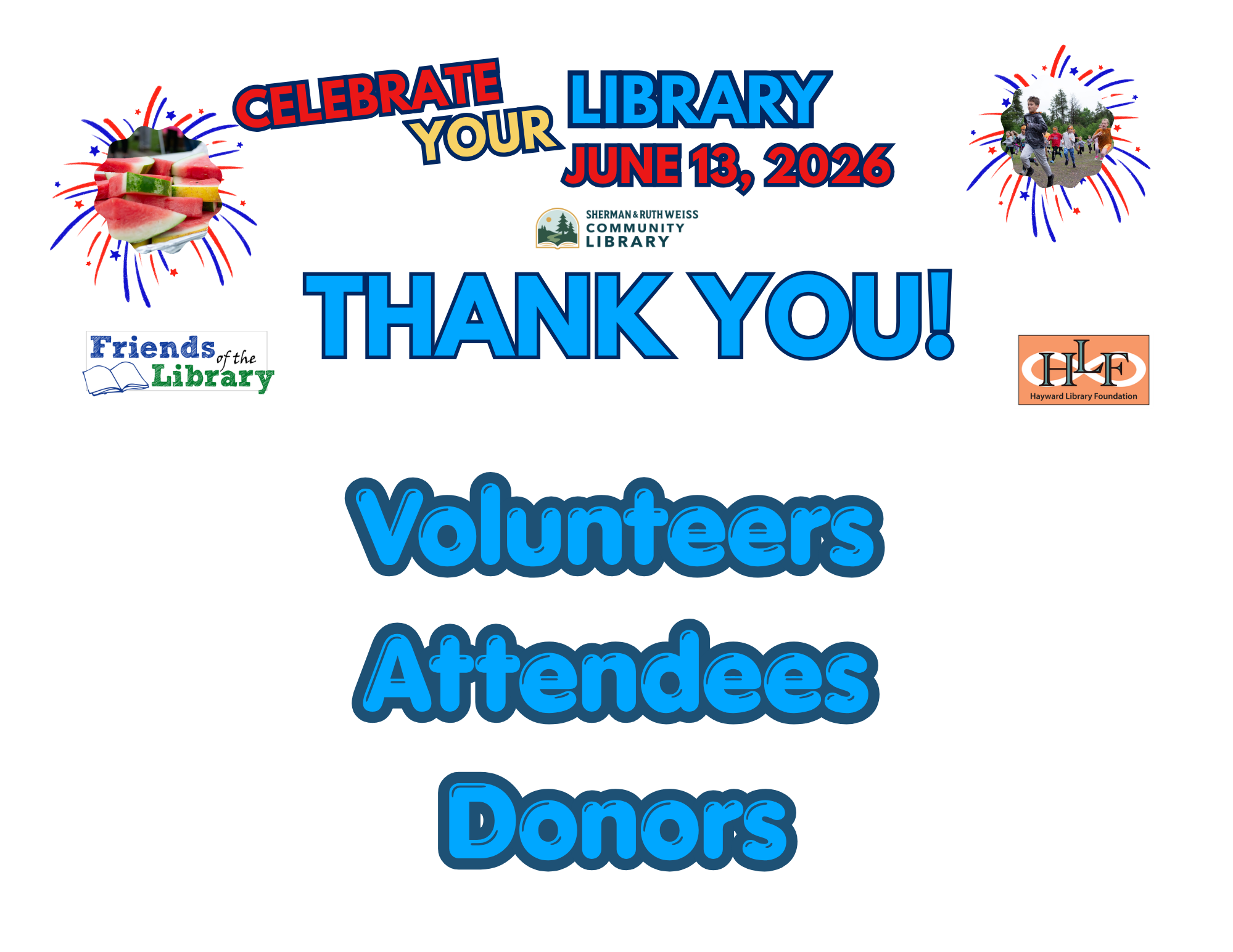 2027 Celebrate the Library thank you volunteers